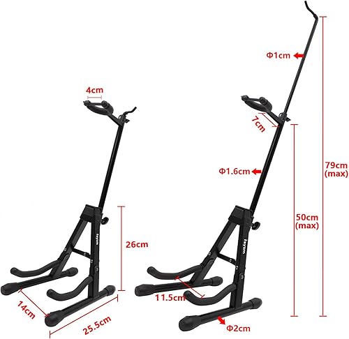 Miniatura 4 de Rayzm Soporte para violín con soporte para arco, trípode plegable portátil ajustable para violínukelelemandolina, fácil instalación