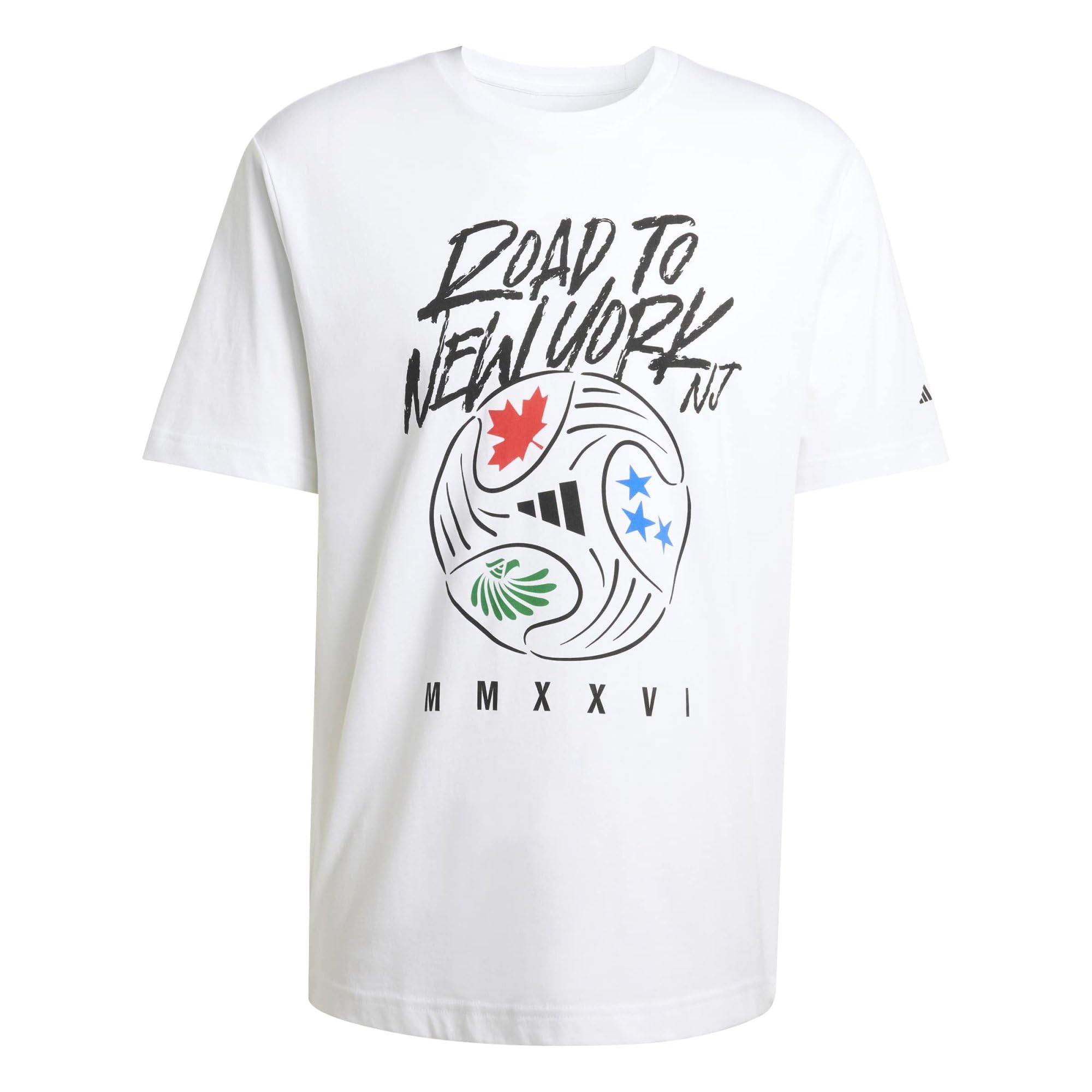 adidas Men's FIFA WC Road to NY NJ Graphic T-Shirt, White, L