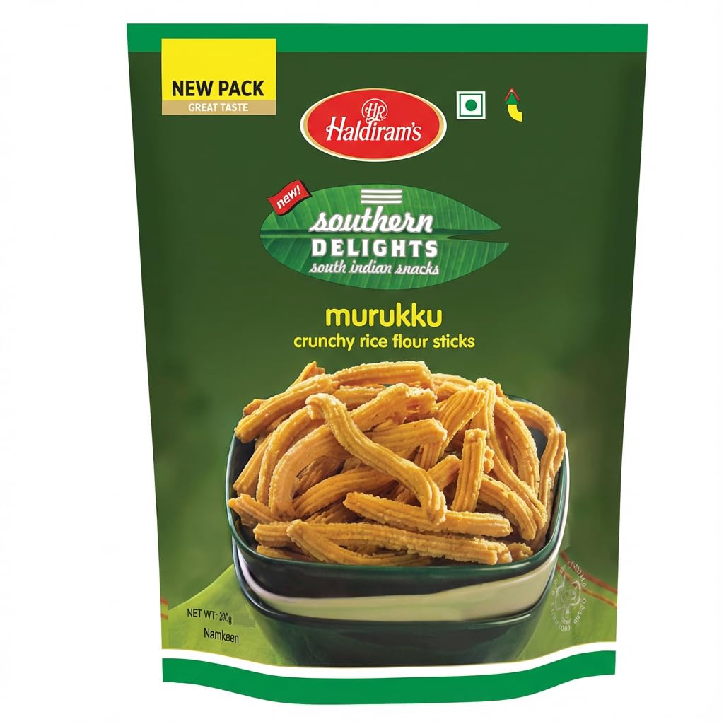 Haldiram’s Murukku | South- Indian Snacks | Rice and Urad Flour Stick | Crunchy and Crispy | 200 g