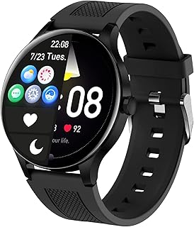 Smart Watch, 1.3" Touch Screen Smartwatch, Fitness Tracker with Heart Rate Monitor, 20 Sports Modes Fitness Watch Step Counter Watch, IP68 Waterproof Activity Trackers for Android iOS(Color:Black)