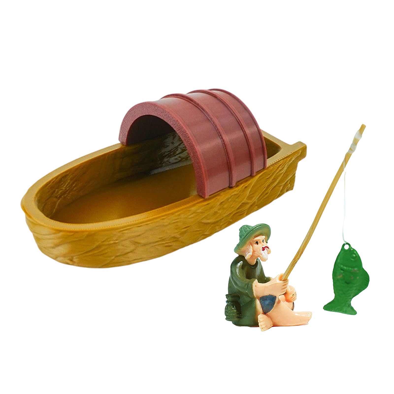 BWANGIAO Landscape Artificial Fisherman Canoes Boats Floating Fish Tanks Decorations for Aquariums Terrarium Shrimp Boats