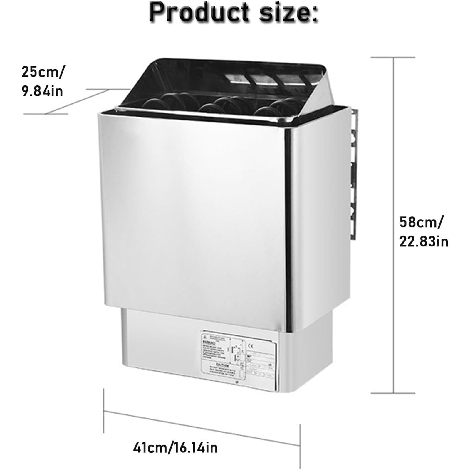 Riscaldatore Elettrico per Sauna, Stufa in Acciaio Inox con Timer e Temperatura Regolabile, per Sauna umida e secca (casa, Hotel, Spa, Doccia) (Size_Name 6kw)