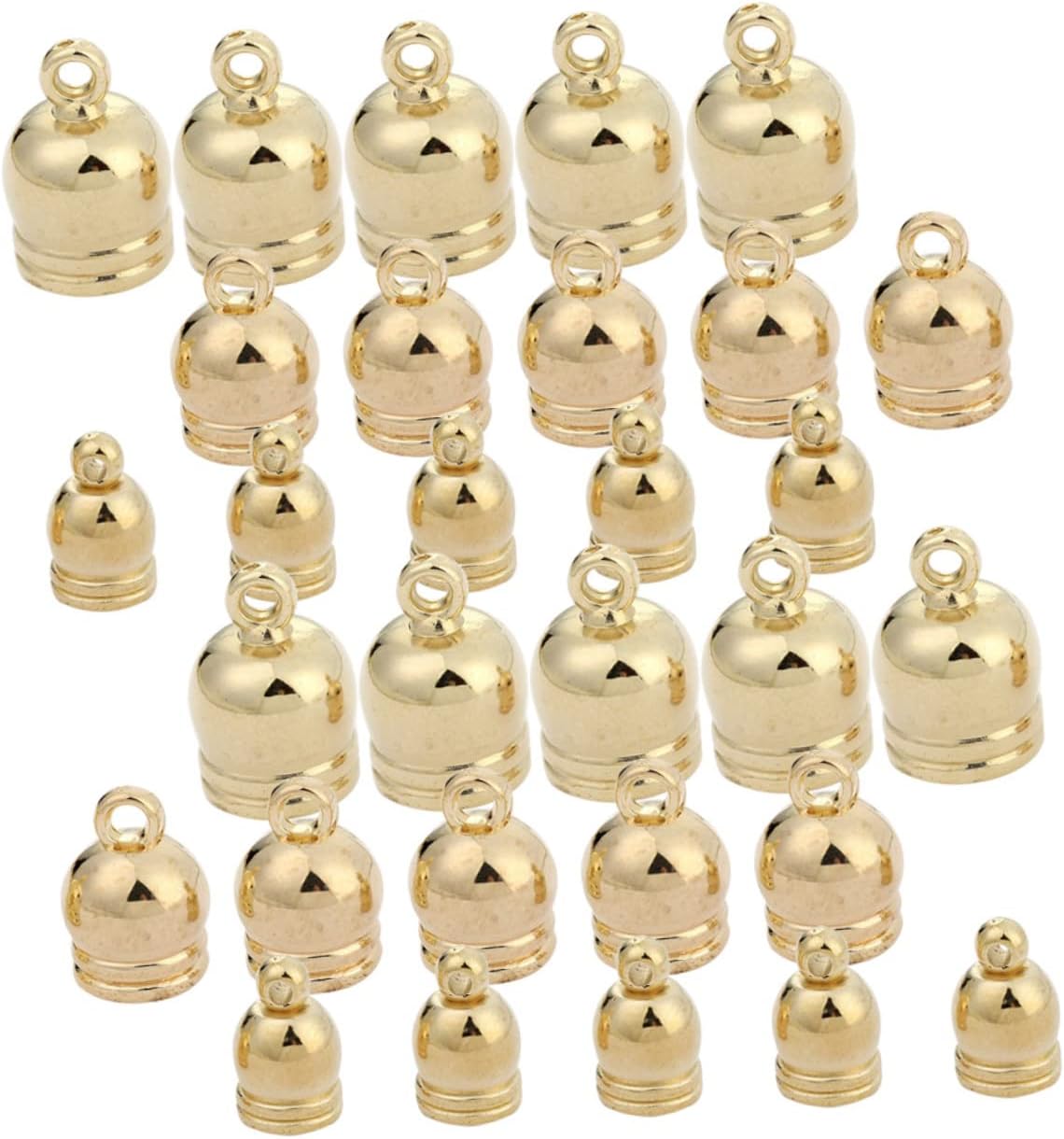 Lurrose 480pcs DIY Tassel Caps and End Caps for Jewelry Making Non-Tarnish Cord Stoppers for Bracelets Necklaces and Earrings Includes Each