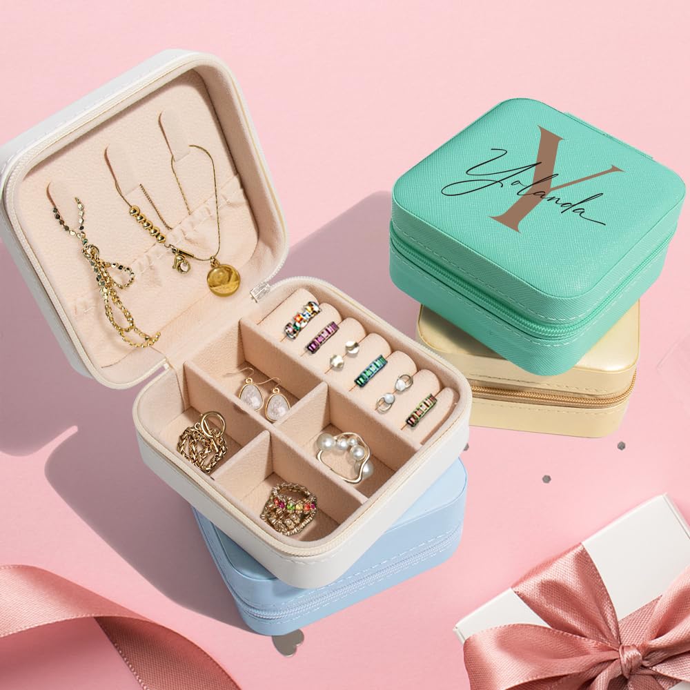 Party to Be Custom Jewelry Box with Initial and Name Personalized Jewelry Travel Case Organizer Bridesmaid Gifts Birthday Gifts for Women (Initial Design 05)