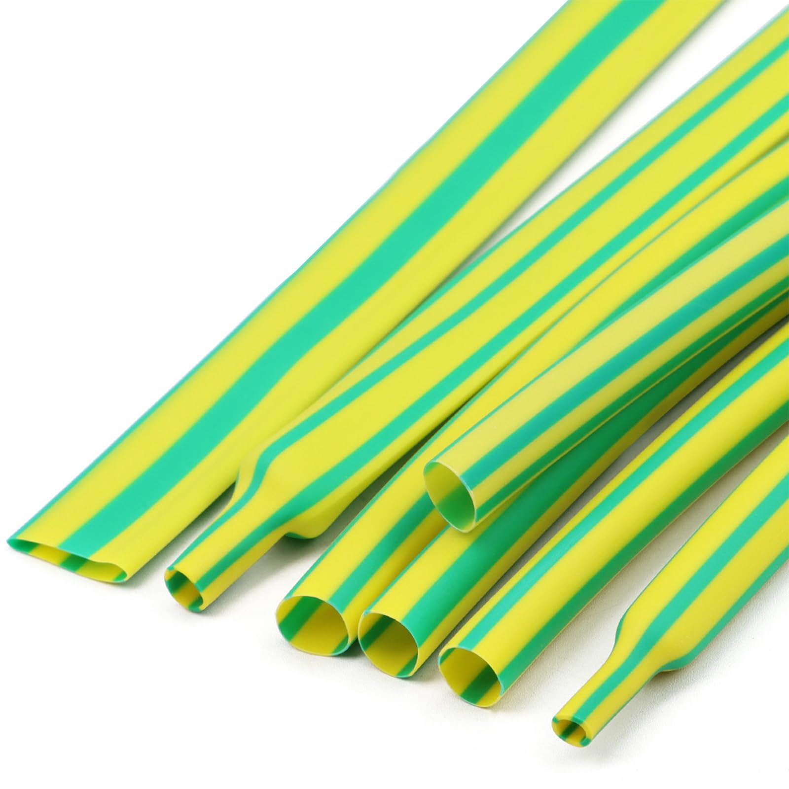 UpGBRF PE Heat Shrink Tubing Cable Shrink Tubing Wrap Yellow Green Tube 2:1 Shrink Ratio for Wire Harness Connectors,Diameter:3mm