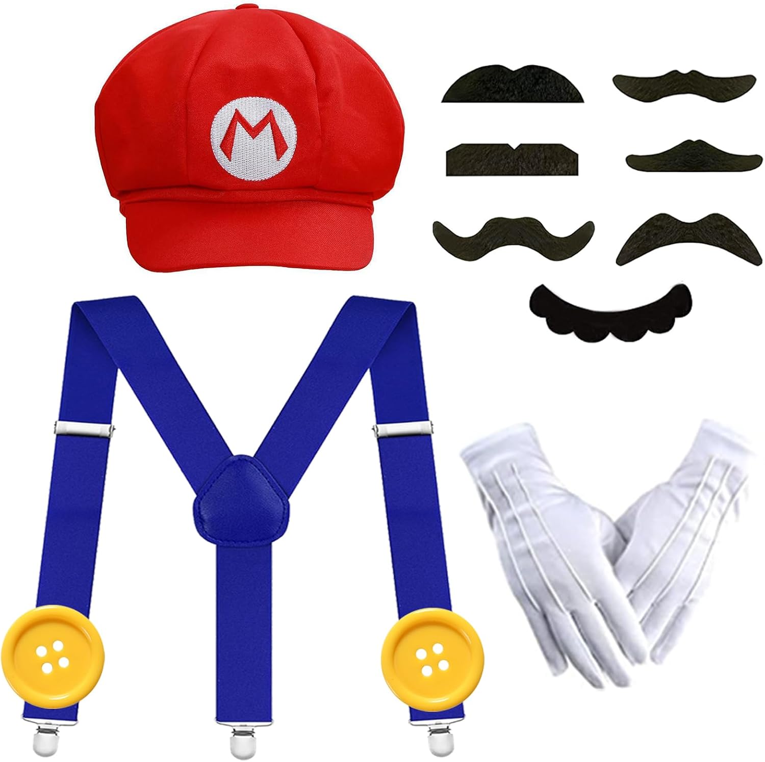 Maria Luigi Hats Costume Adult for Women, Men Super Bros Halloween Cosplay Birthday Disfraz De para Mujeres