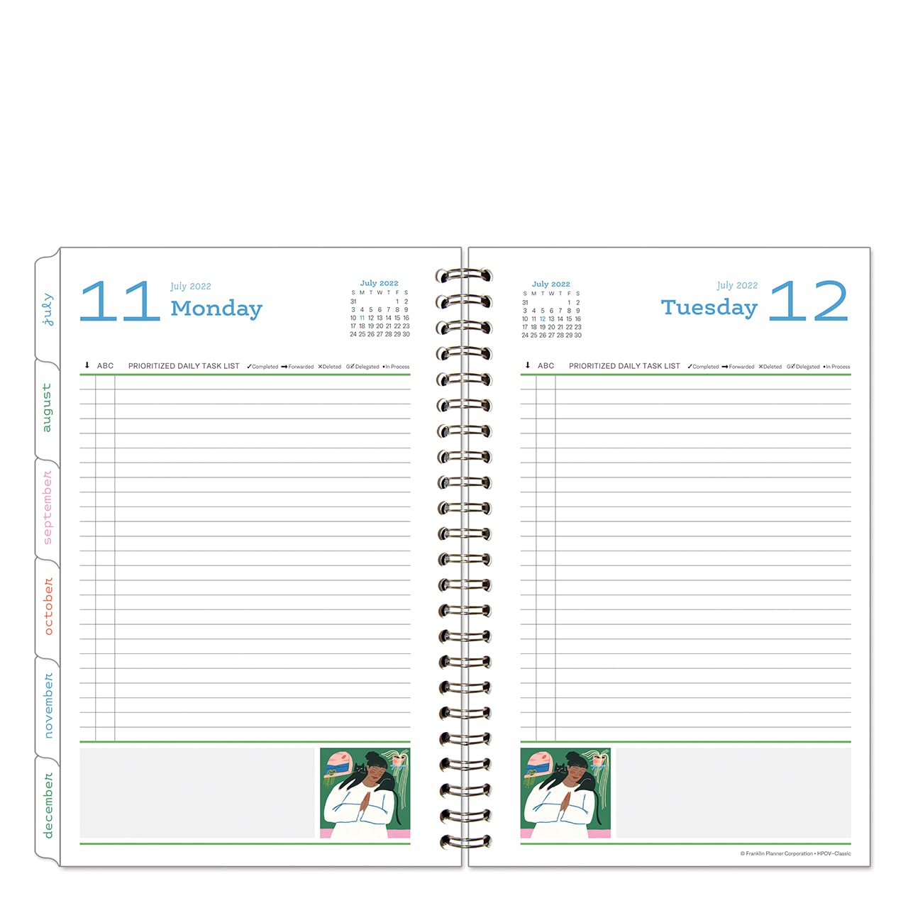 Amazon.com : FranklinCovey - Classic Her Point of View One Page Per Day 6  Month Wire-Bound Planner - Jul 2022 - Dec 2022 : Office Products