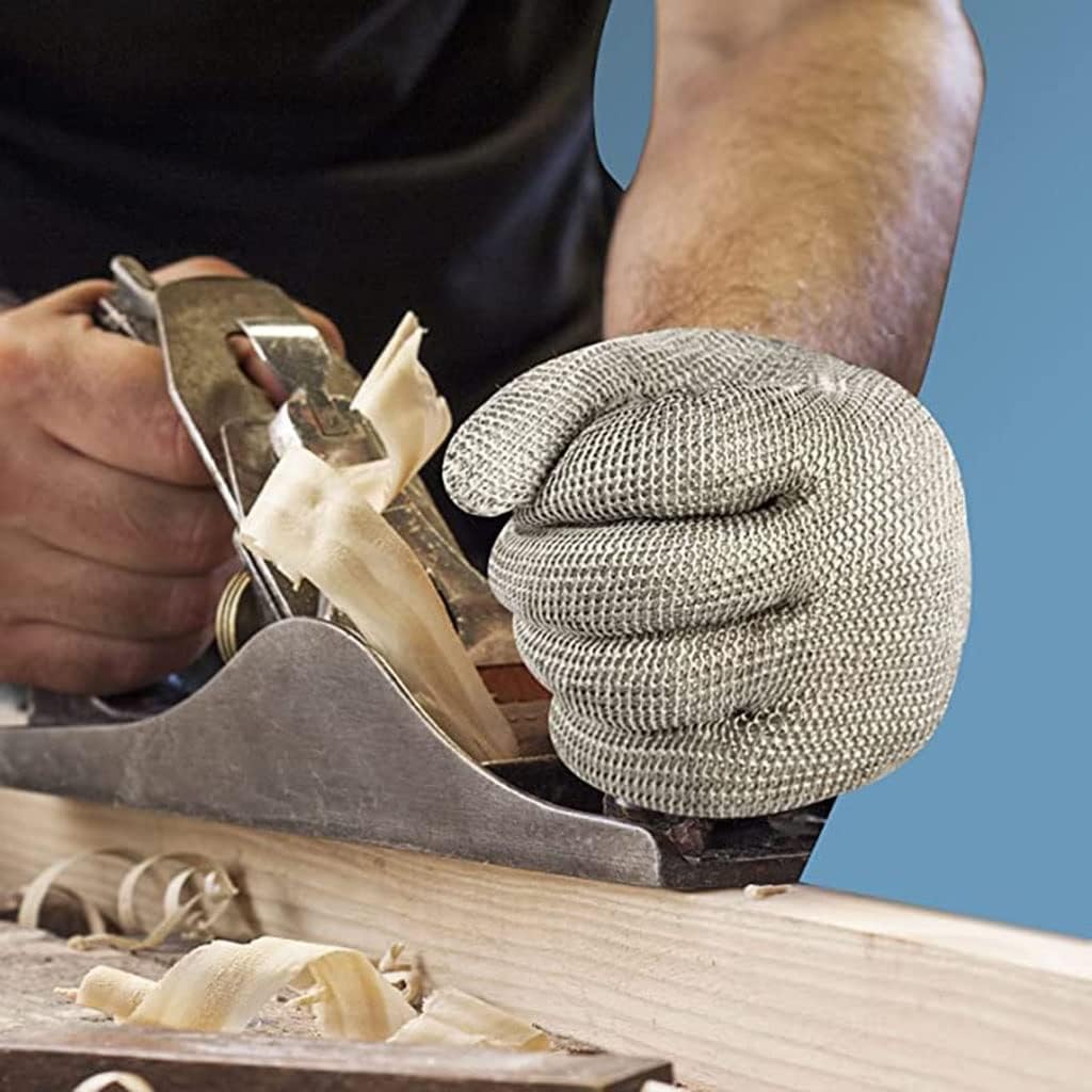 防刃軍手 チェーングローブ 金属メッシュカット耐性手袋、グレード9保護ステンレス鋼切断手袋、左右両手の両方に共通 (Size : 2