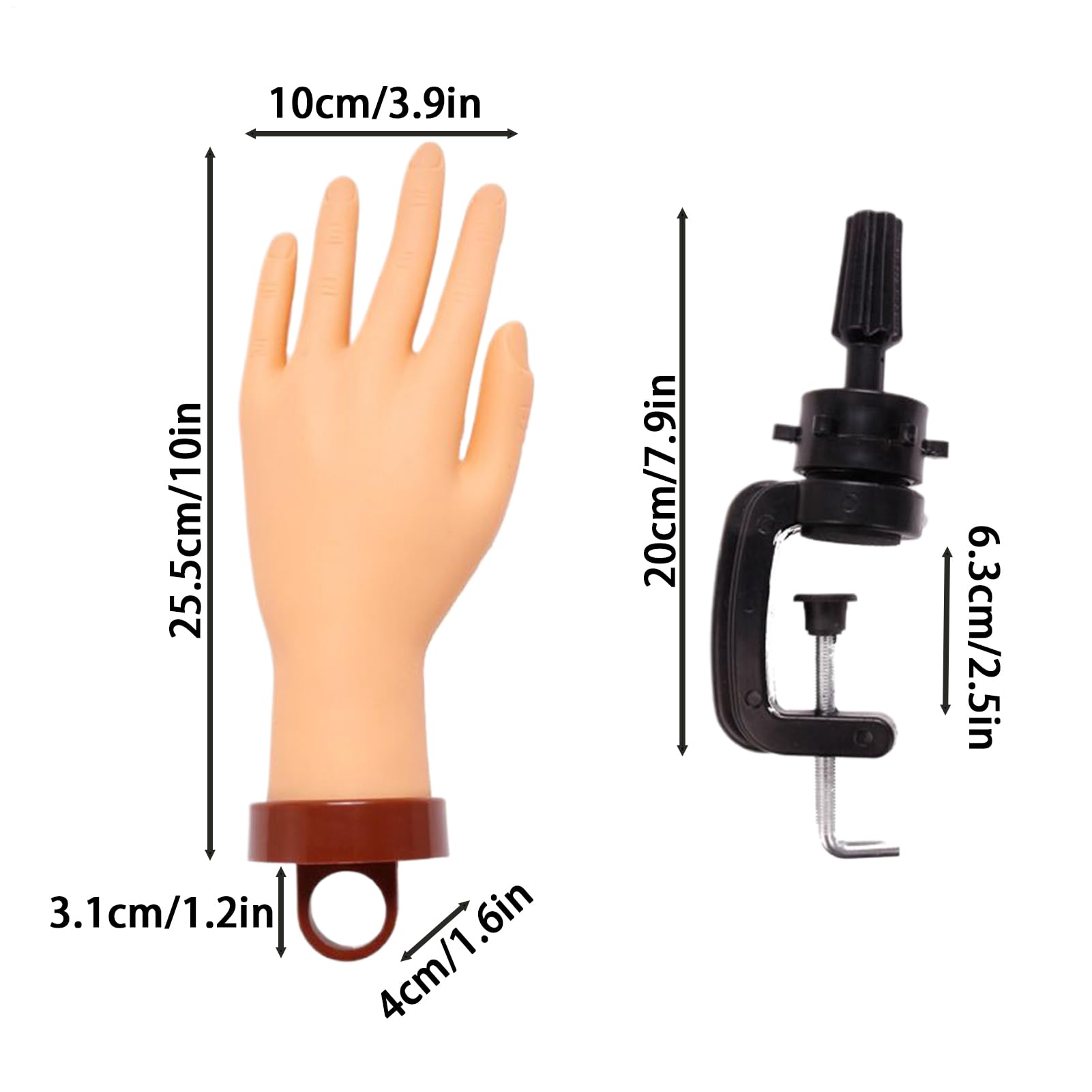 Mano Finta Per Pratica Unghie | Strumento Per Dimostrazione Pratica Unghie Finto,Modello Realistico Manichino Formazione Per Professionisti Principianti Artisti Di Bellezza Salon