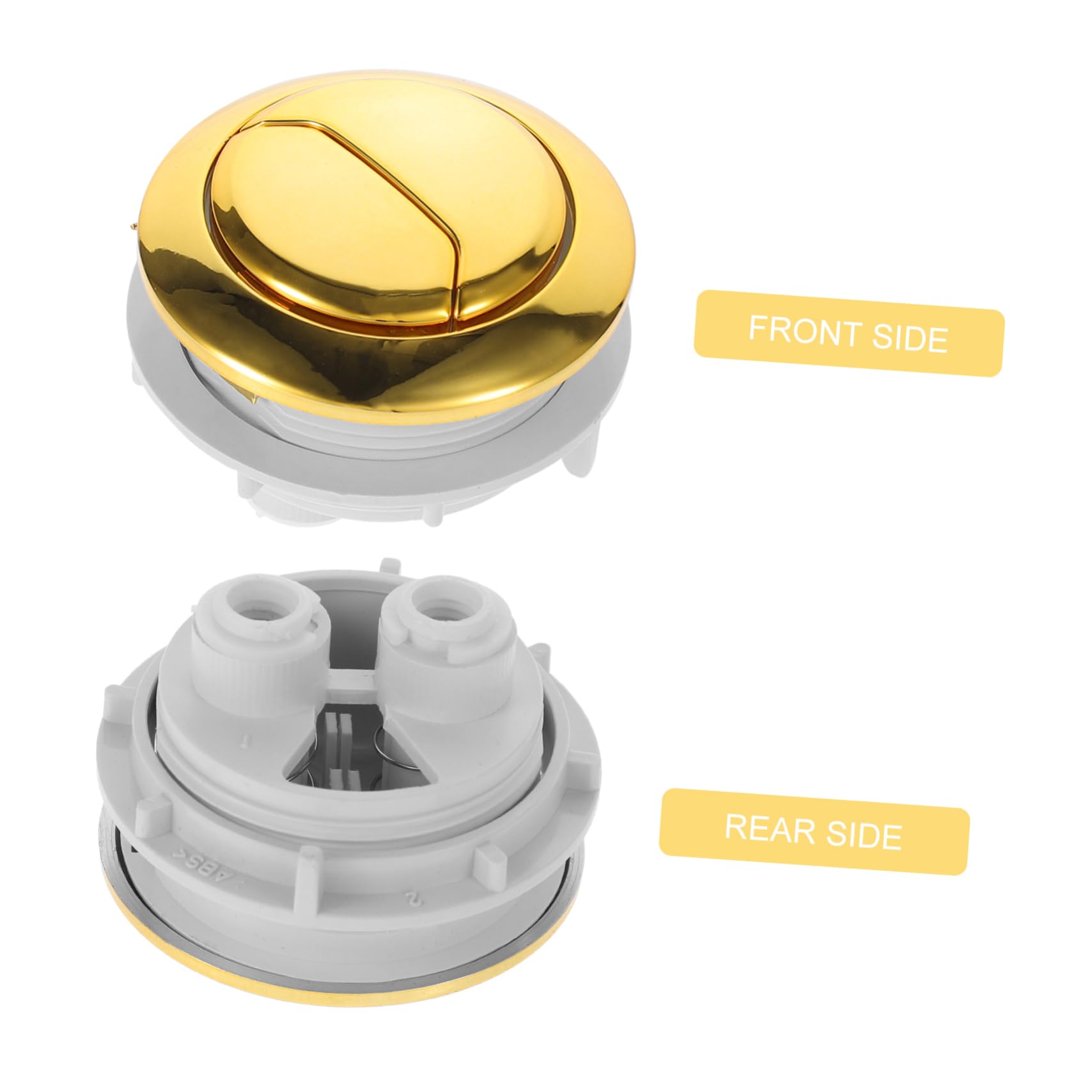 SEWACC Botón Pulsador Doble Descarga para Cisterna de Inodoro Accesorio Resistente y Fácil Instalación Botón Redondo Metálico Repuesto para Baño
