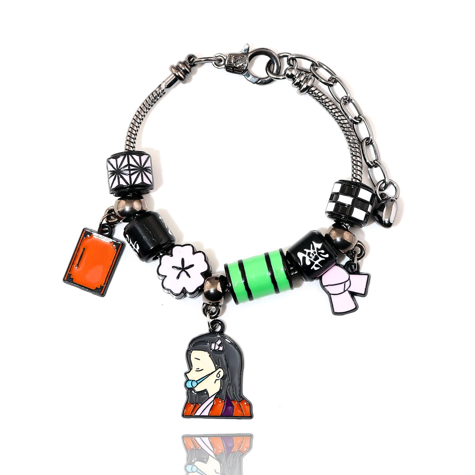 SONGCHANGJEWELRY Nezuko Bracelet  Colorful Charm Beads Inspired by Anime Slayer  Anime Gift for Fans and Collectors