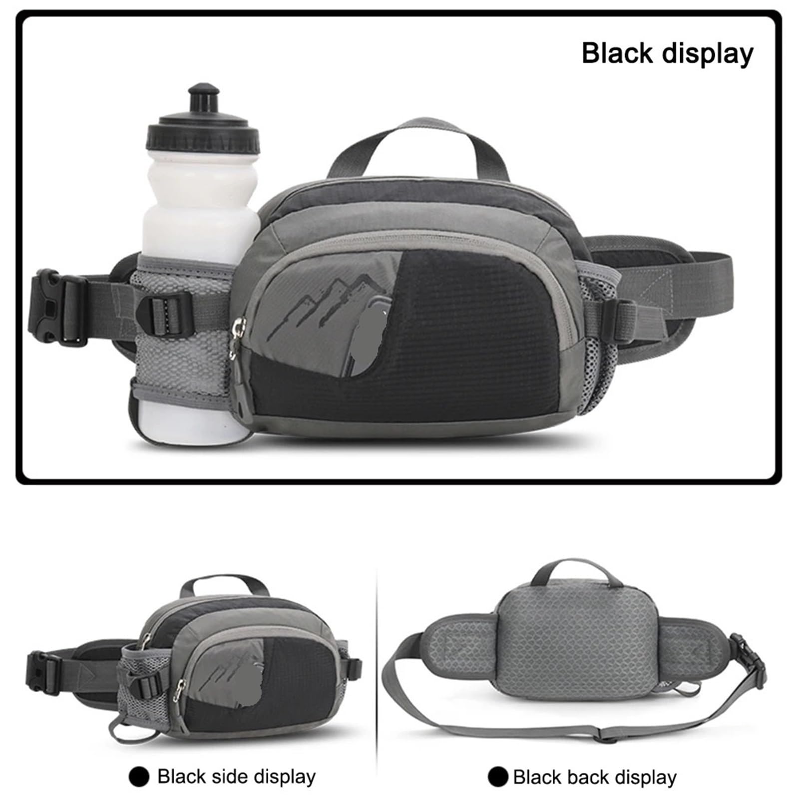 Männer Frauen Outdoor Sport Gürteltasche mit Flaschenhalter Bauchtasche, Hüfttasche for Radfahren Laufen Wandern Für Running(Rose Red)