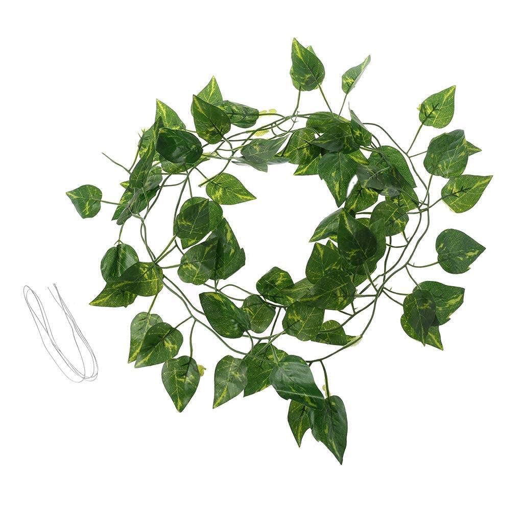 Generic Artificial Vine Reptile Terrarium Box Habitat Landscaping Green Fake Plants Leaves