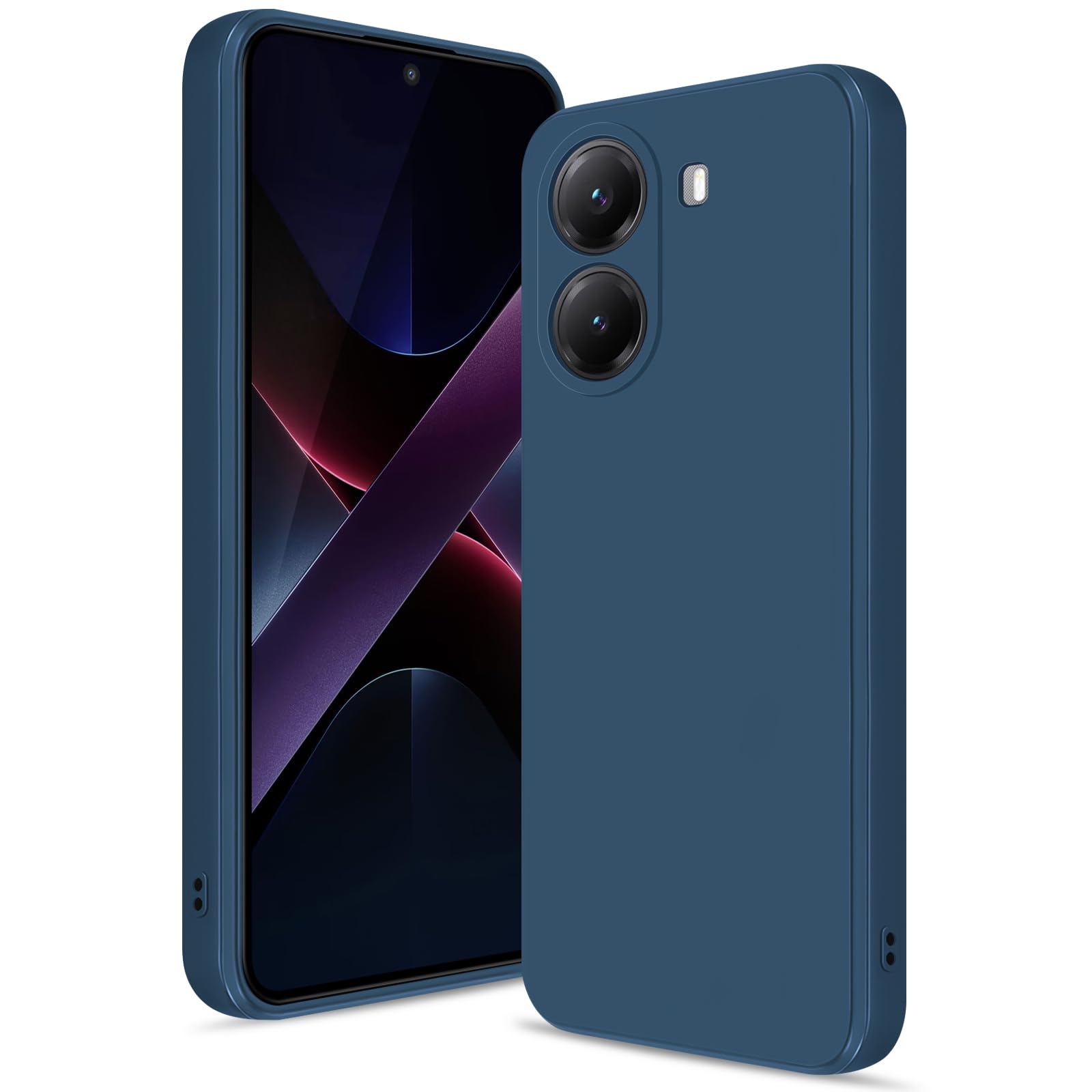 Btstring Hülle für Xiaomi Poco X7 Pro, Hochwertiges Silikon Case, Ganzkörper Handyhülle mit Seidig-Weicher Berühren, Kratzfestes Weiches Mikrofaserfutter (Blau)