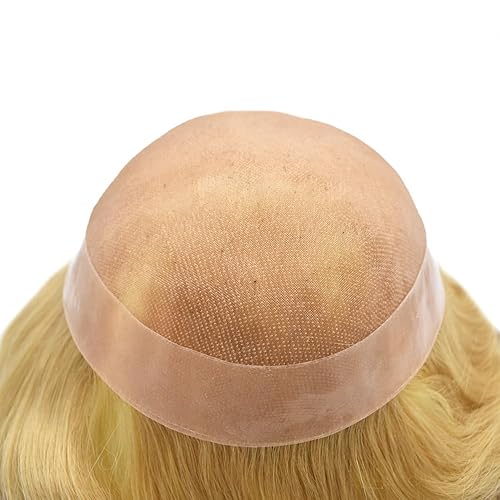 Miniatura 3 de Mens Toupee Hair Pieces sistema de reemplazo para hombres cabello humano real fino mono toupee para hombres sistema de cabello protesis capilar para