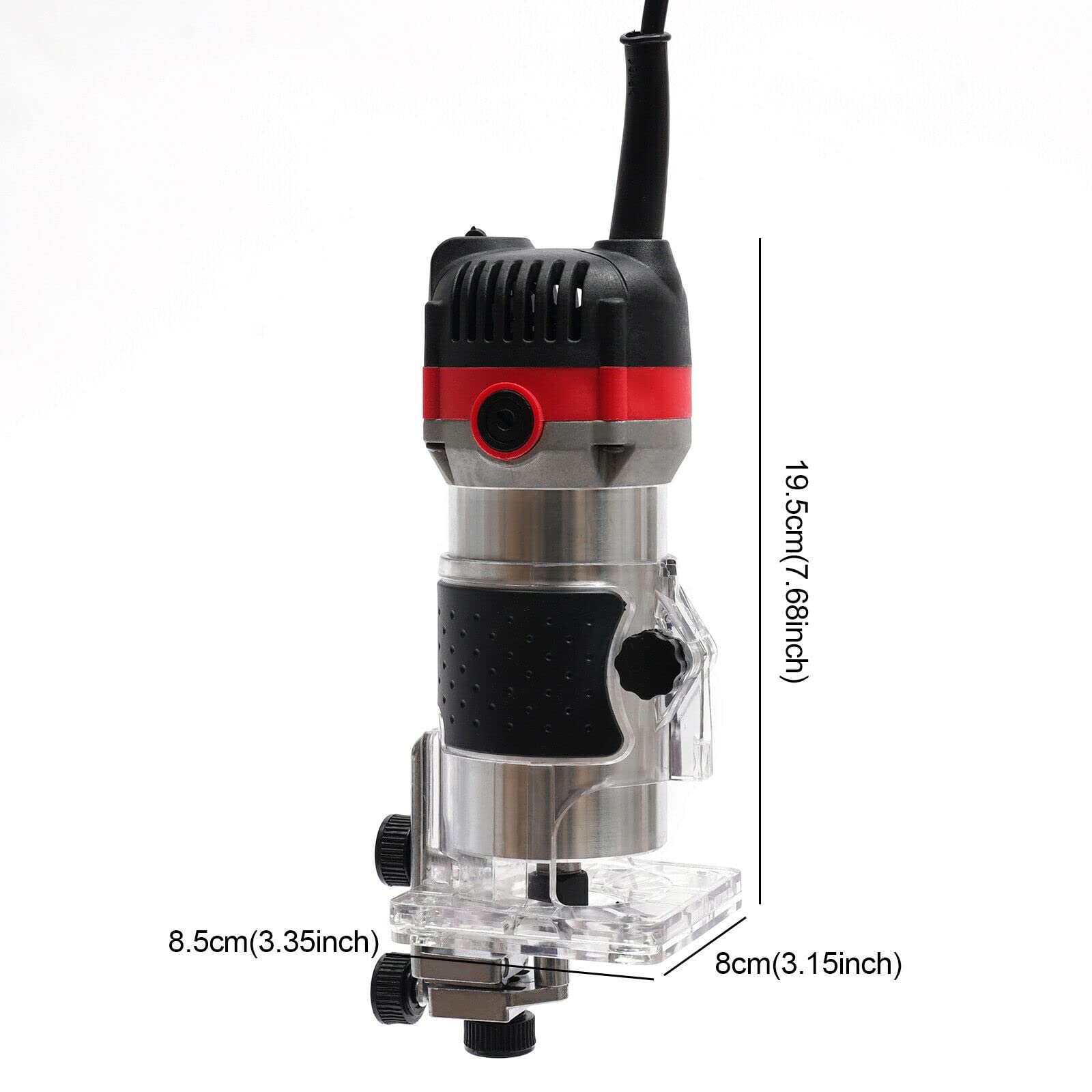 530 W nero tosaerba elettrico Top Fresatrice Logging macchina tosaerba elettrico (corpo in alluminio + scatola di plastica)