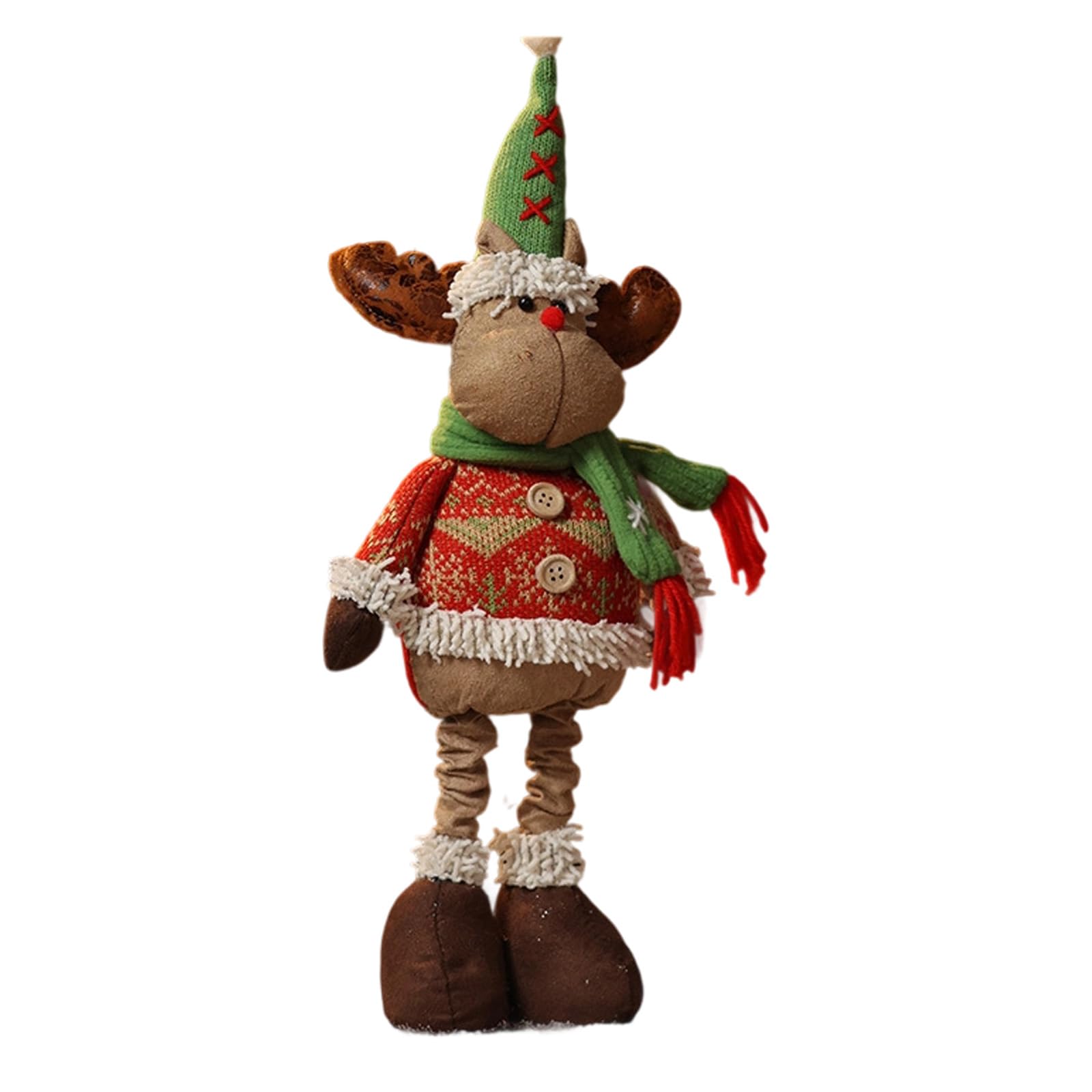 HZBB Telescoping Christmas Decors Santa Snowman Deer Polyester Statue Storage Festival Table Centerpieces Festival Stretch Doll Ornament