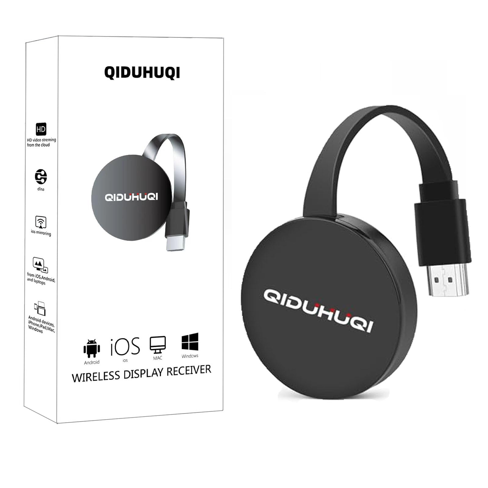 Airplay Google Cast Adaptateur Sans Fil DAZZLEEX 1080p - Miracast AirPlay - Double Bande 2.4/5GHz - Pour TV HDMI Adaptateur Dongle Hdmi Sans Fil