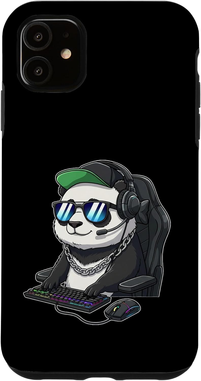 Panda Gamer Funny Gaming Pandas Play Video Game Lover Case for iPhone 11