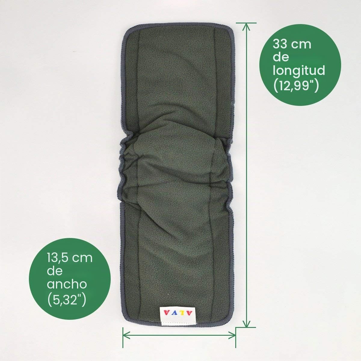 ALVABABY 5 Capas de Bambú Reutilizables para pañales de tela con fuelles 12 piezas 12FLN-ES