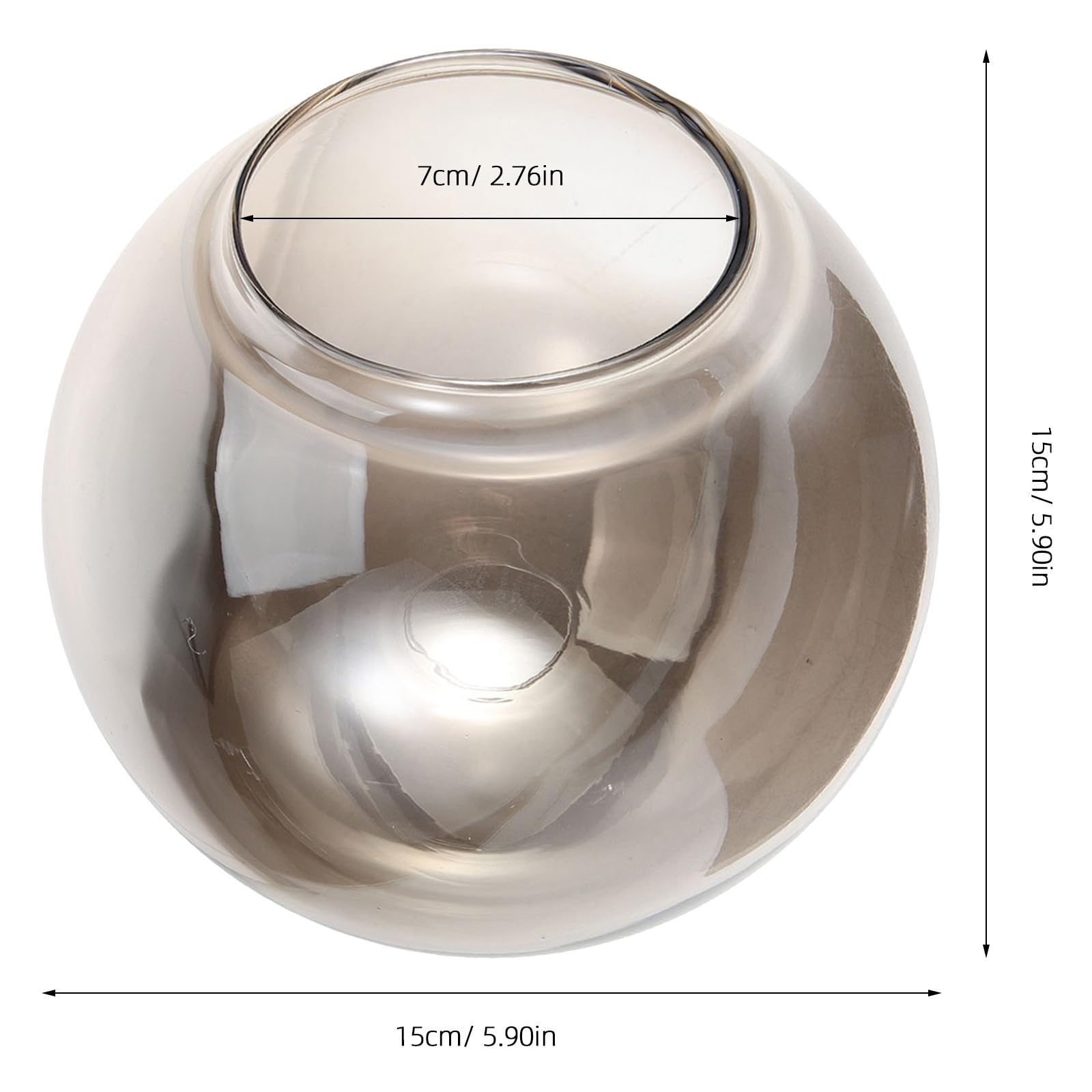 2 Piezas Pantalla de Lámpara Esférica de Cristal, 15cm, Vidrio