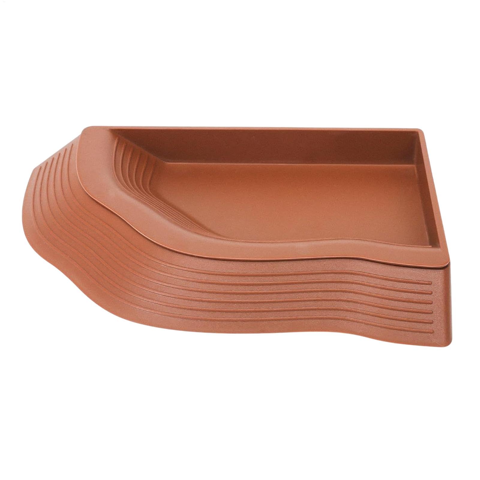 Tortoise Bathing Dish - Tortoise Water Dish With Ramp | Feeder Tray, Aquarium Decoration, Animal Feeding Stand, Anti-Slip Feeding Accessories, Drinking Tray