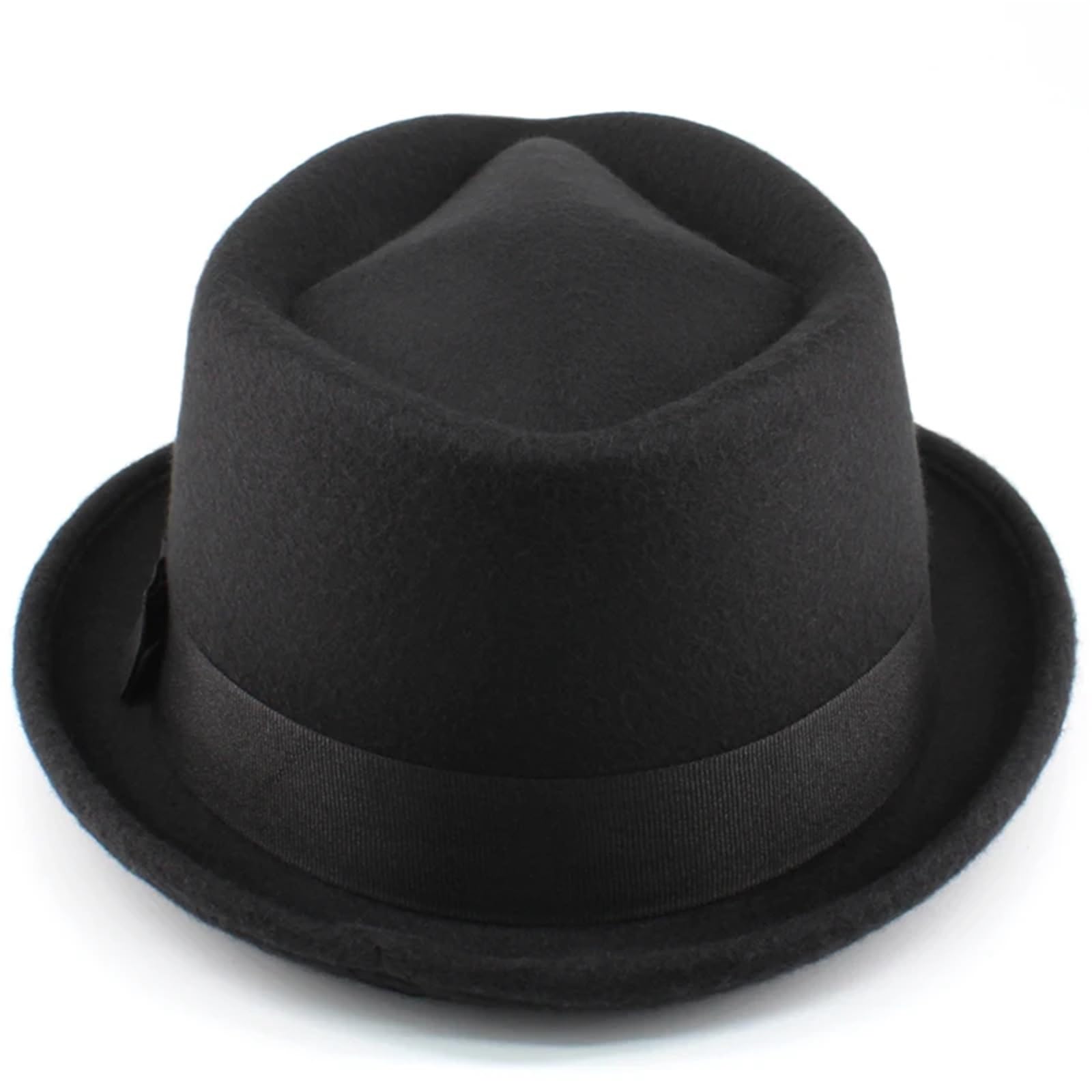Hombres Mujeres Top Pork Pie Sombreros Bowtie Band Fedora Sunhat Trilby Caps Jazz Party Viajes al Aire Libre para Una Gala, Fiesta De Disfraces(Brown)