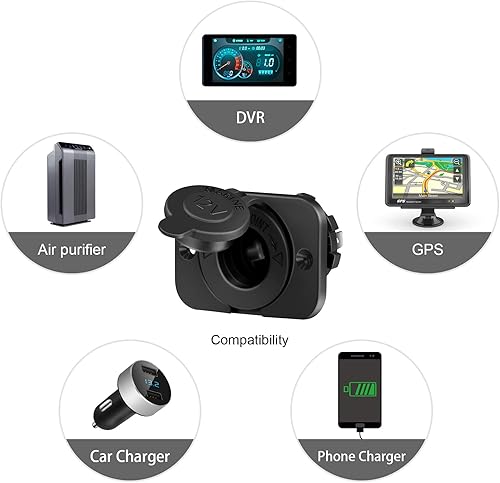 Miniatura 5 de Enchufe para encendedor de cigarrillos  Enchufe para encendedor de automóvil, motocicleta, ATV, RV, toma de corriente, receptáculo de enchufe