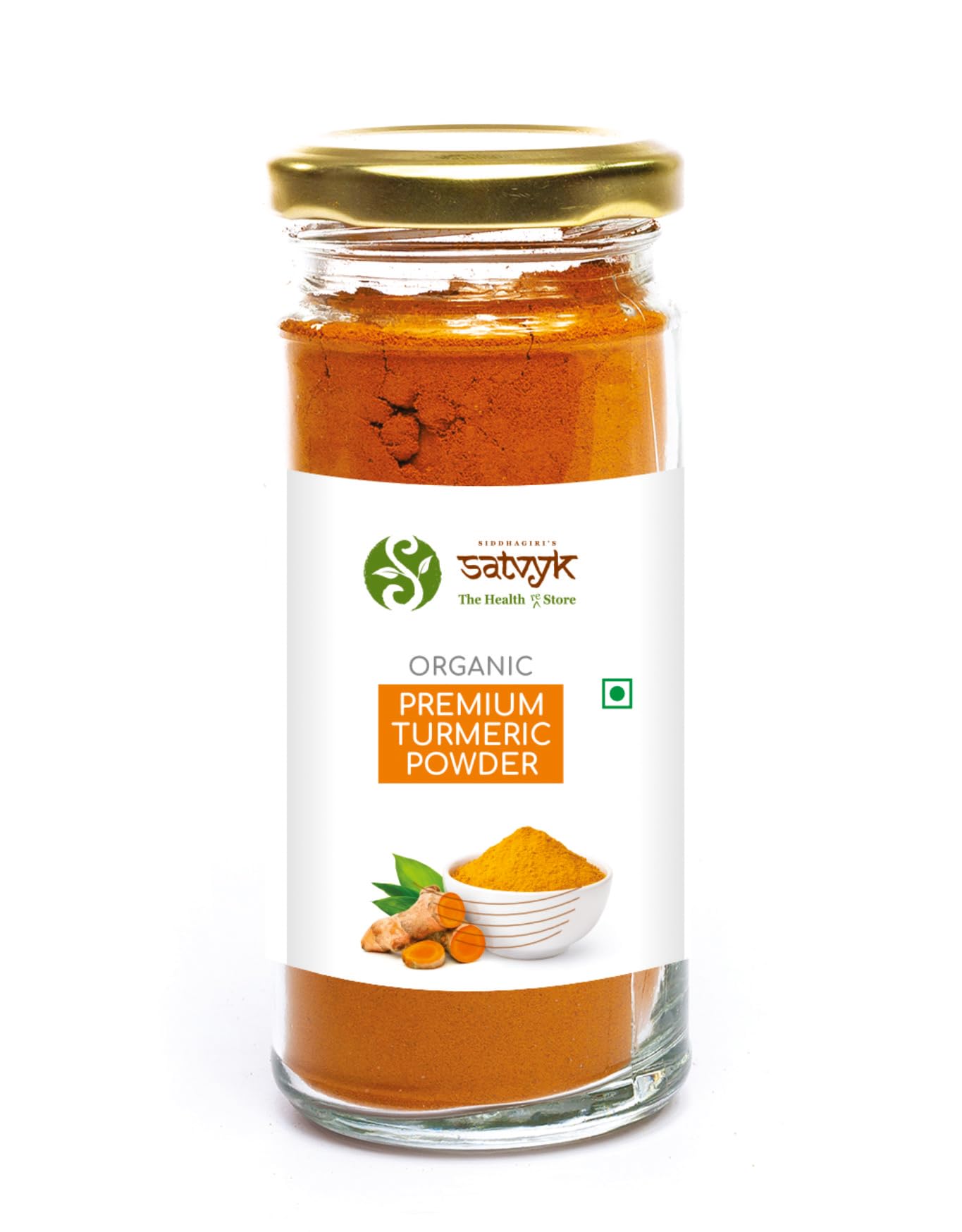 S Siddhagiris SATVYK THE HEALTH re STORE Organic Premium Turmeric Powder | High Curcumin Turmeric Powder | With Natural Oils | Hand-Sliced & Sun-Dried | Waigaon Haldi (125gm (Glass Bottle)) (B0CTMY545Z) Amazon Price History, Amazon Price Tracker