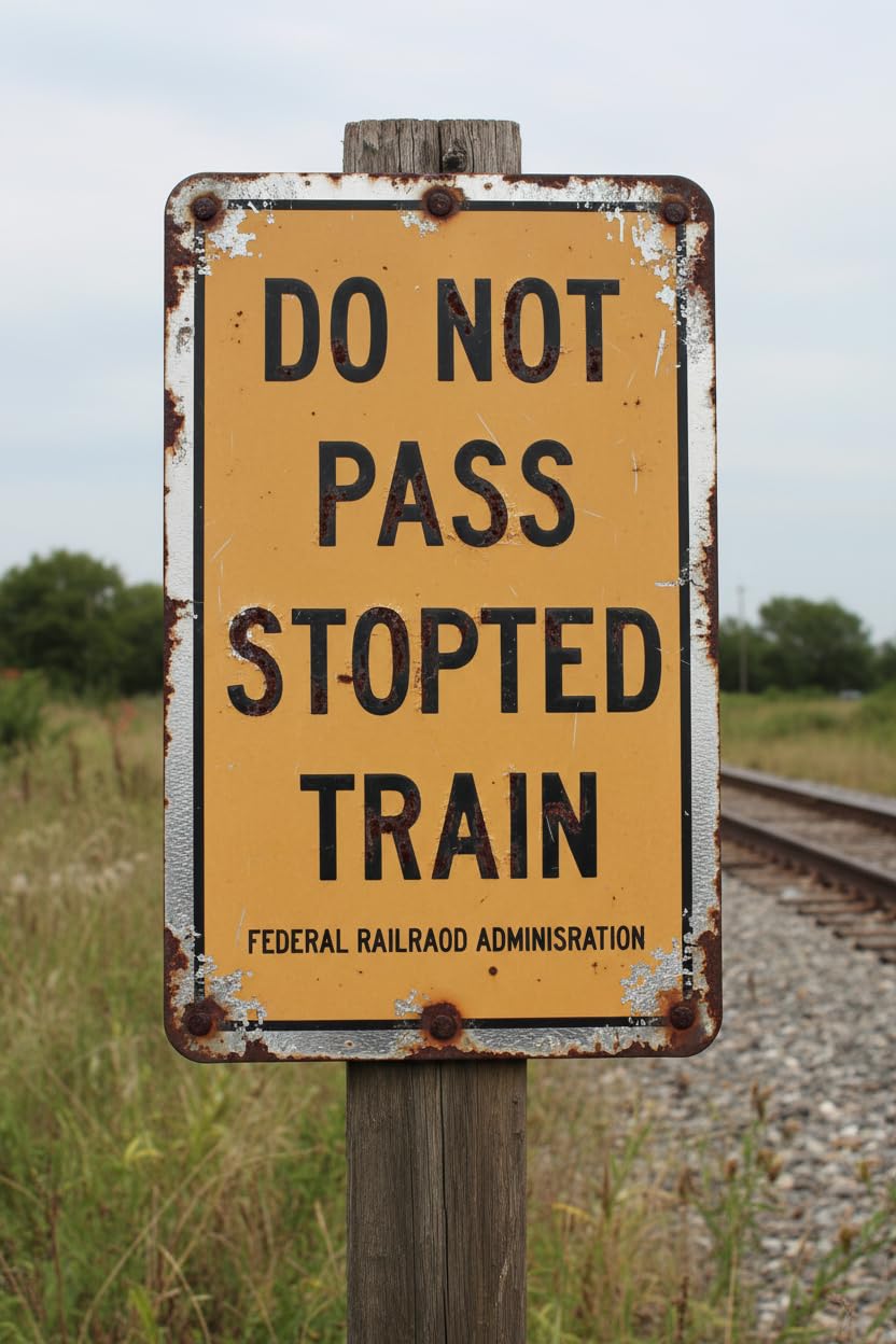 Wall Decor R15-5a Do Not Pass Stopped Train - Traffic Railroad And Light Rail Crossing Sign Metal Sign 8x12Inch Clear Signage For S, Fences Vintage Signs Aluminum Plates Printed
