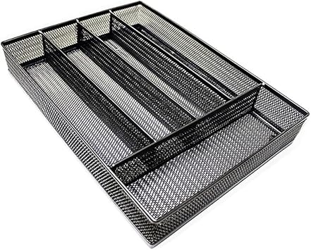 KKC Cutlery Tray, Dish Storage Tray, Kitchen Storage, Drawer Storage, Cutlery Storage Case, Small Items, Cutlery Storage, Kitchen Storage, Multi-Purpose, Black