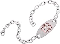 Vista 3 de Pulsera de alerta médica de acero quirúrgico para WARFARIN ID 9/16 pulgadas de ancho, 9 pulgadas de largo, Acero inoxidable, No es una piedra