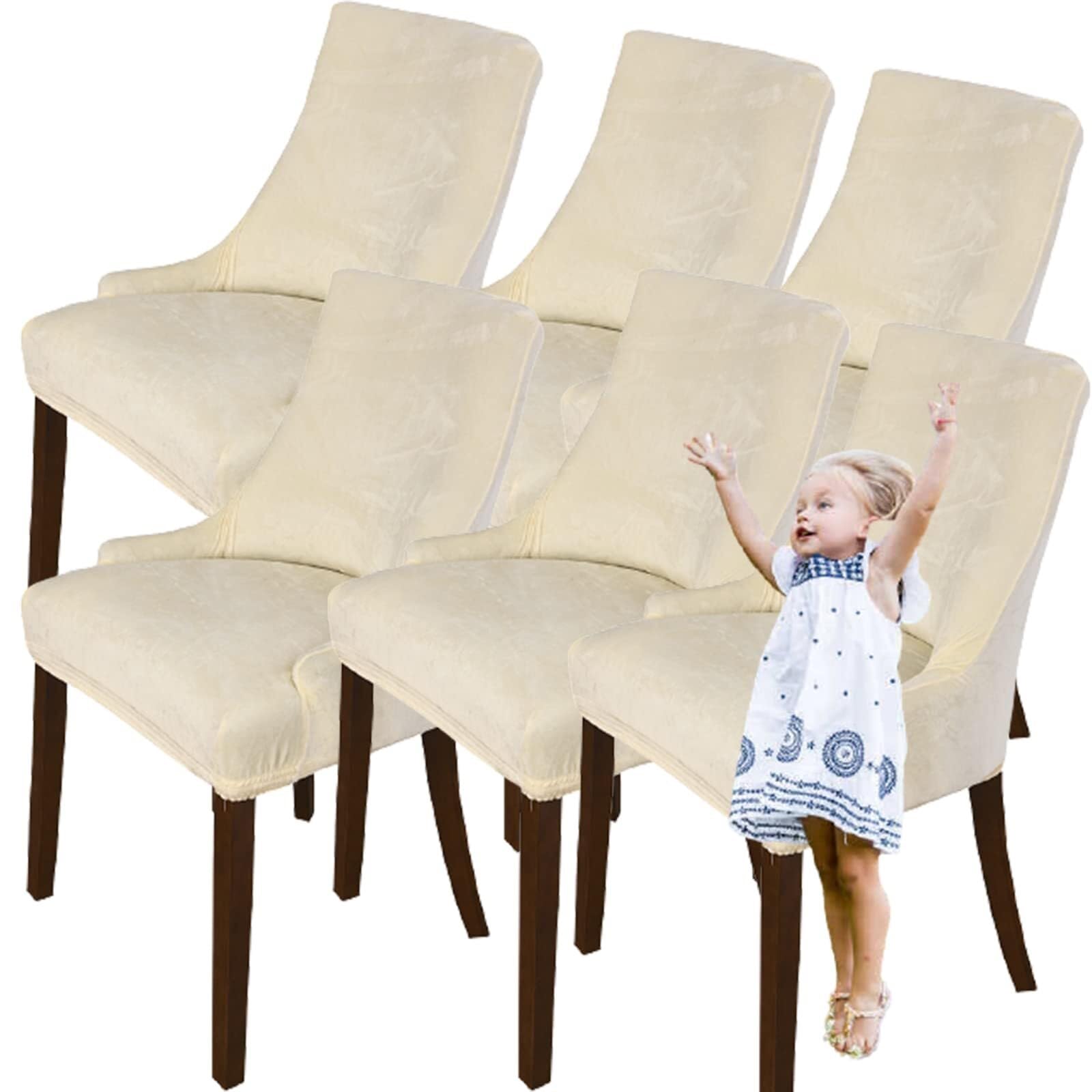 NMVAWIPT Velvet Wingback Chair Covers Stretch Slipcovers For Dining Room Banquet Decor Fits Most Standard Armchairs Accent Chairs(21#,6pcs)