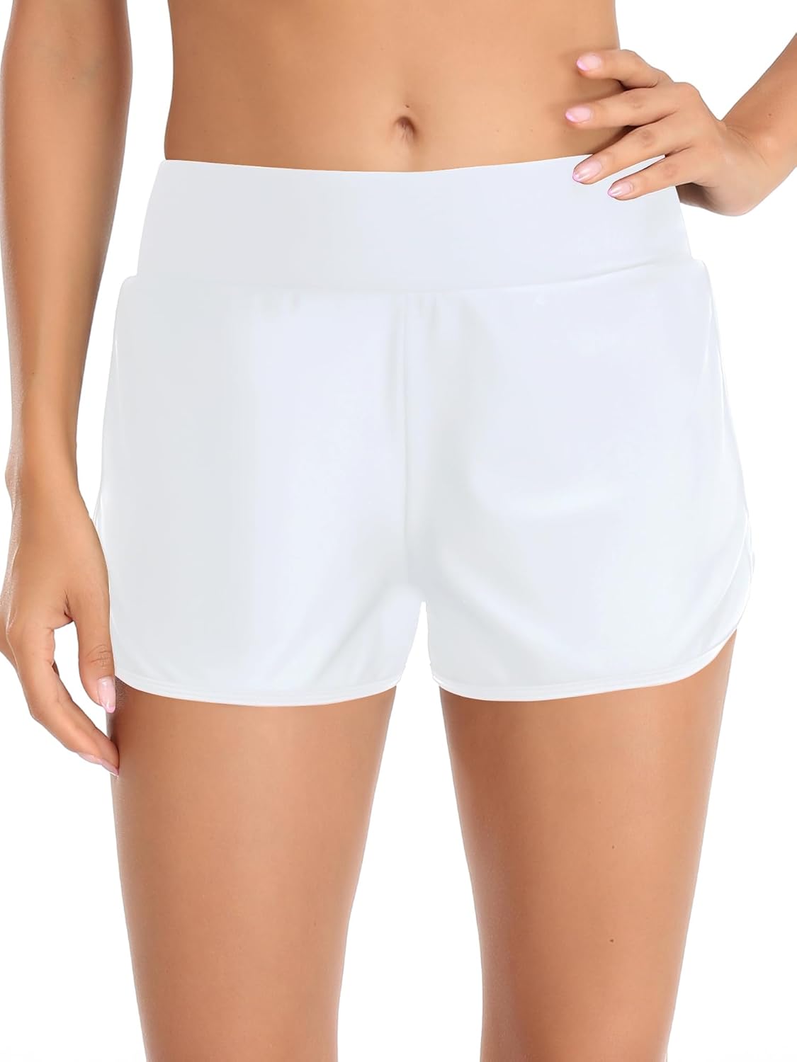 RELLECIGA Women's Board Shorts High Waisted Tummy Control Built-in Swim Shorts - Image 2