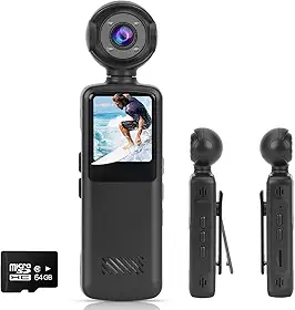 Mini Câmera Portátil, Câmera de Ação HD 1080P de Bolso 180 ° Câmera Esportiva Wifi Rotativa para Esportes Ao Ar Livre, Ciclismo
