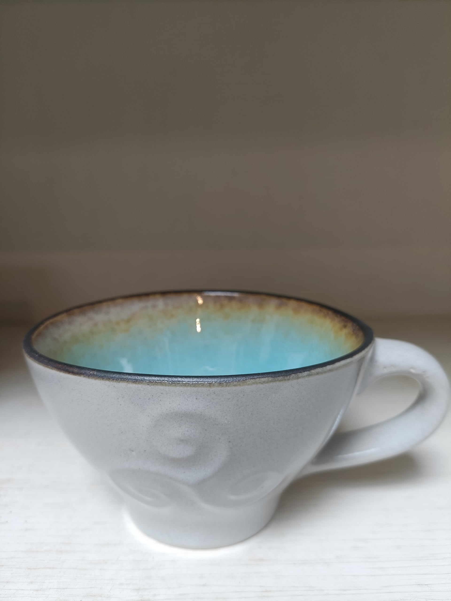 Cozic 6 Bolées à cidre en grès gris et turquoise
