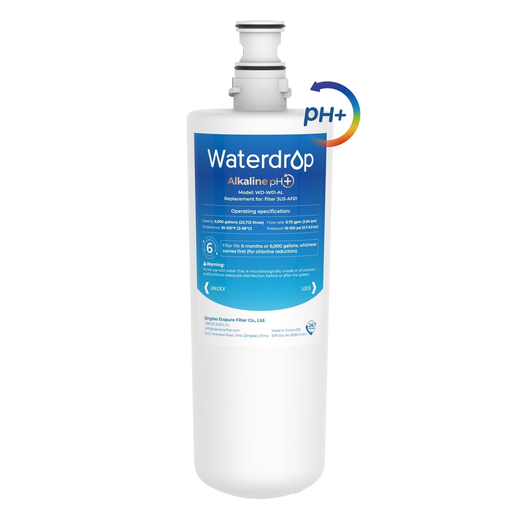 Waterdrop 3US-AF01 ???????????????????????????????? Under Sink Water Filter, ???????????????????????????????? ????????, Replacement for Filtrete® 3US-AF01, 3US-AS01, Aqua-Pure AP Easy C-CS-FF, WHCF-SRC, WHCF-SUFC, Pack of 1