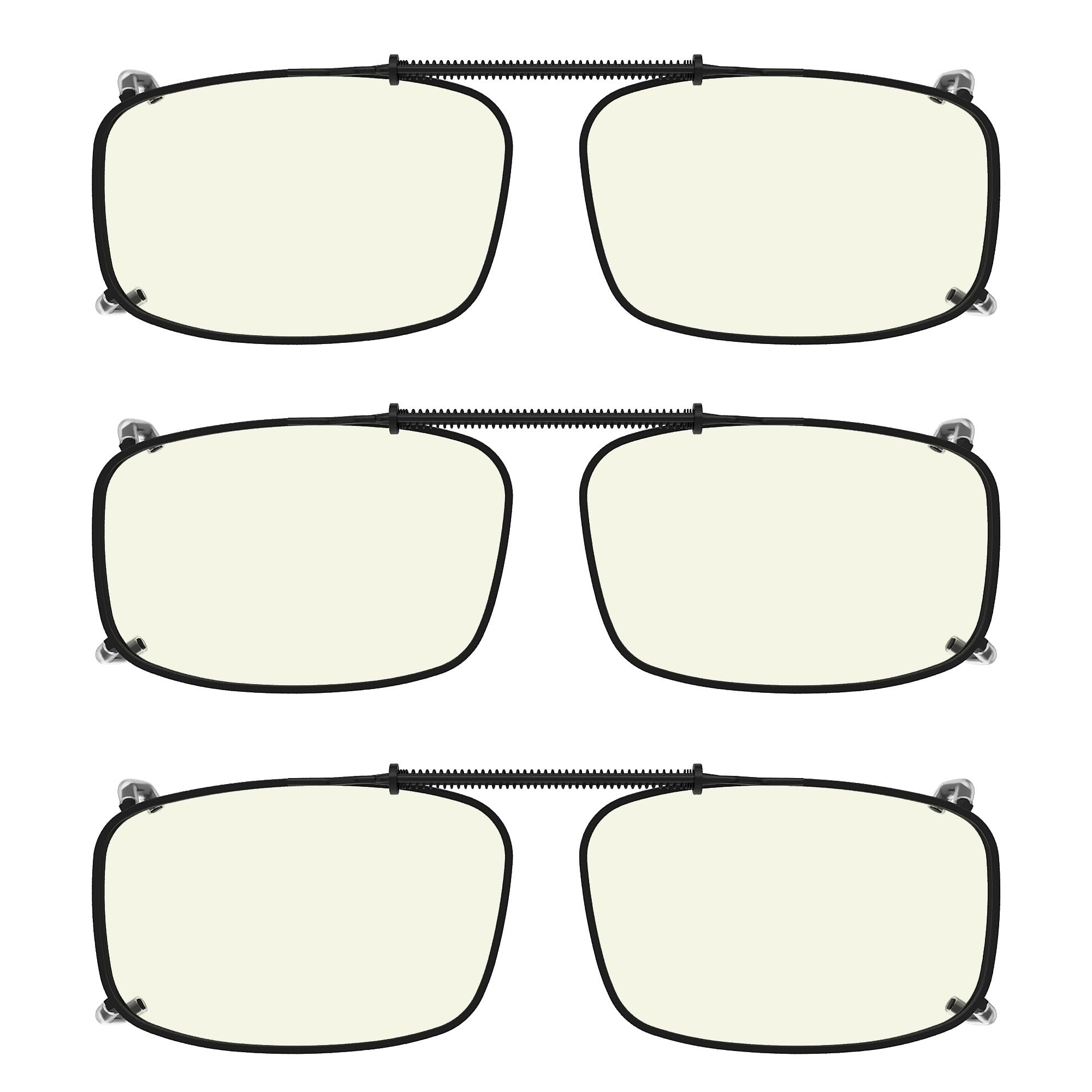 Eyekepper 3-pack Polarized Clip on Sunglasses With Spring Draw Bar Grey/Brown/Green Lens 54 * 34MM