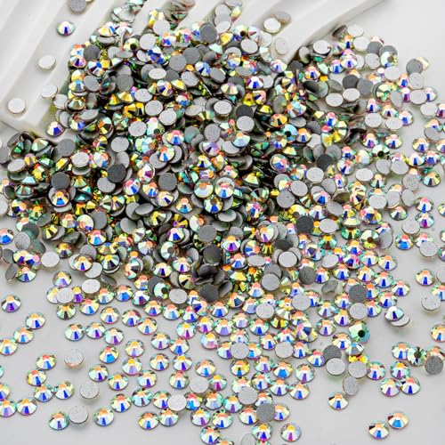 MEIBITE Flatback Rhinestones Bulk, 14400PCS Crystal AB Rhinestones for Clothes DIY Decoration Crafts, Crystal AB, SS10, 2.7-2.9mm by MEIBITE - Image 5