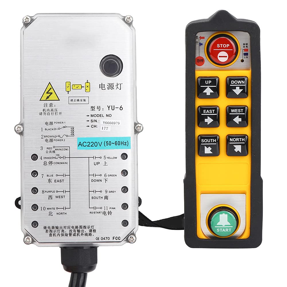 Controller per gru, telecomando per gru, a tenuta stagna, anticaduta, di livello industriale, trasmissione 800 MHz, per gru, trasportatori, attrezzature per l'estrazione del (DC24V)