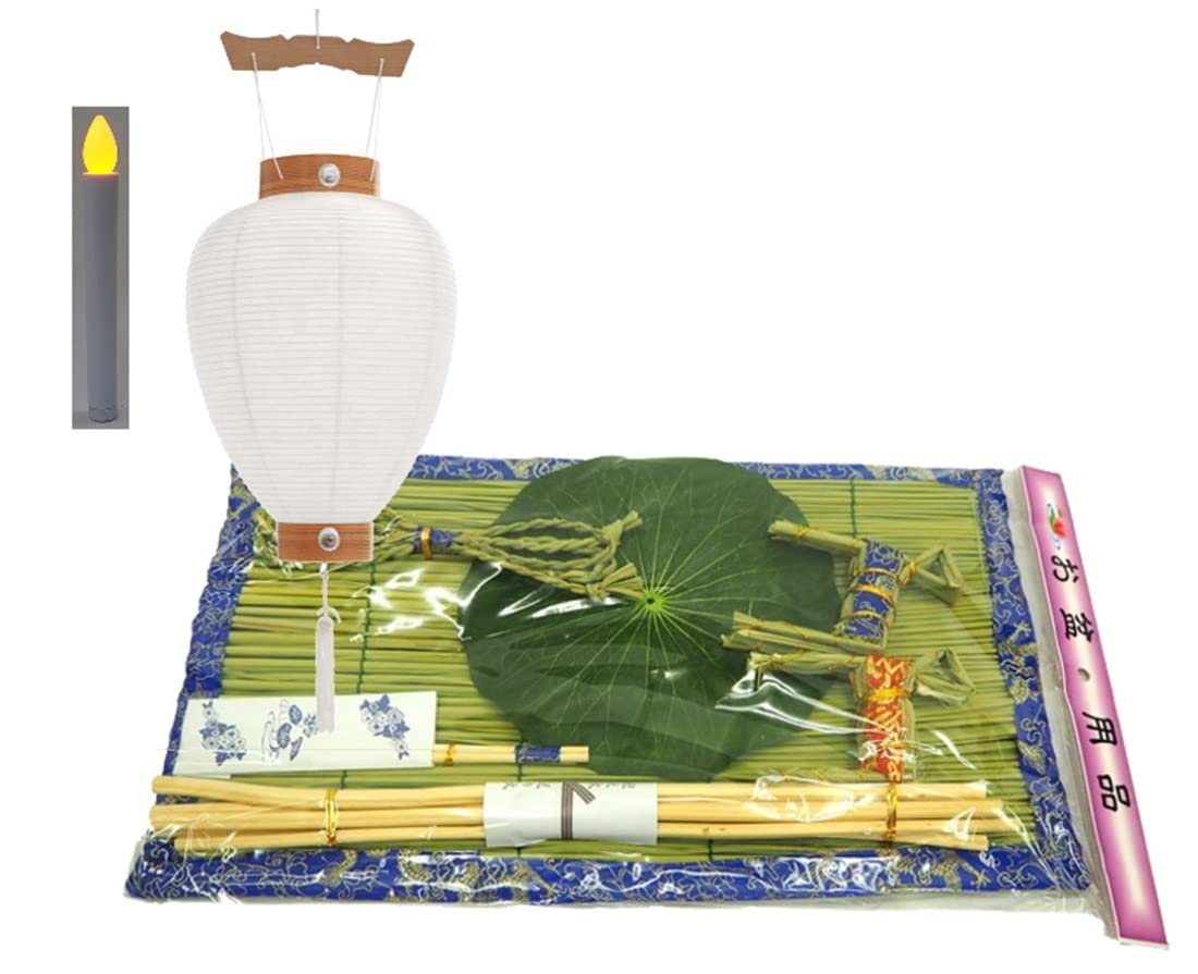 土産用提灯 セット売り① Amazon｜お盆セット 001 お盆用品、提灯 白紋天、 LED電池