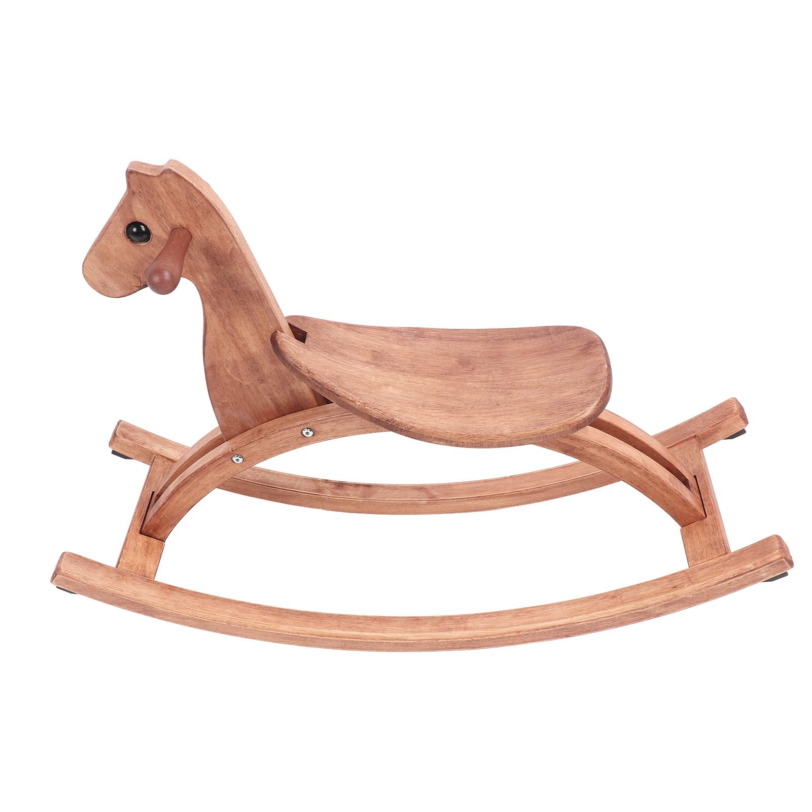Caballo Mecedora, Paseo de Madera en Silla de Caballo Mecedora de Juguete para Interacción de Entretenimiento Diario (Color Madera de Nogal)