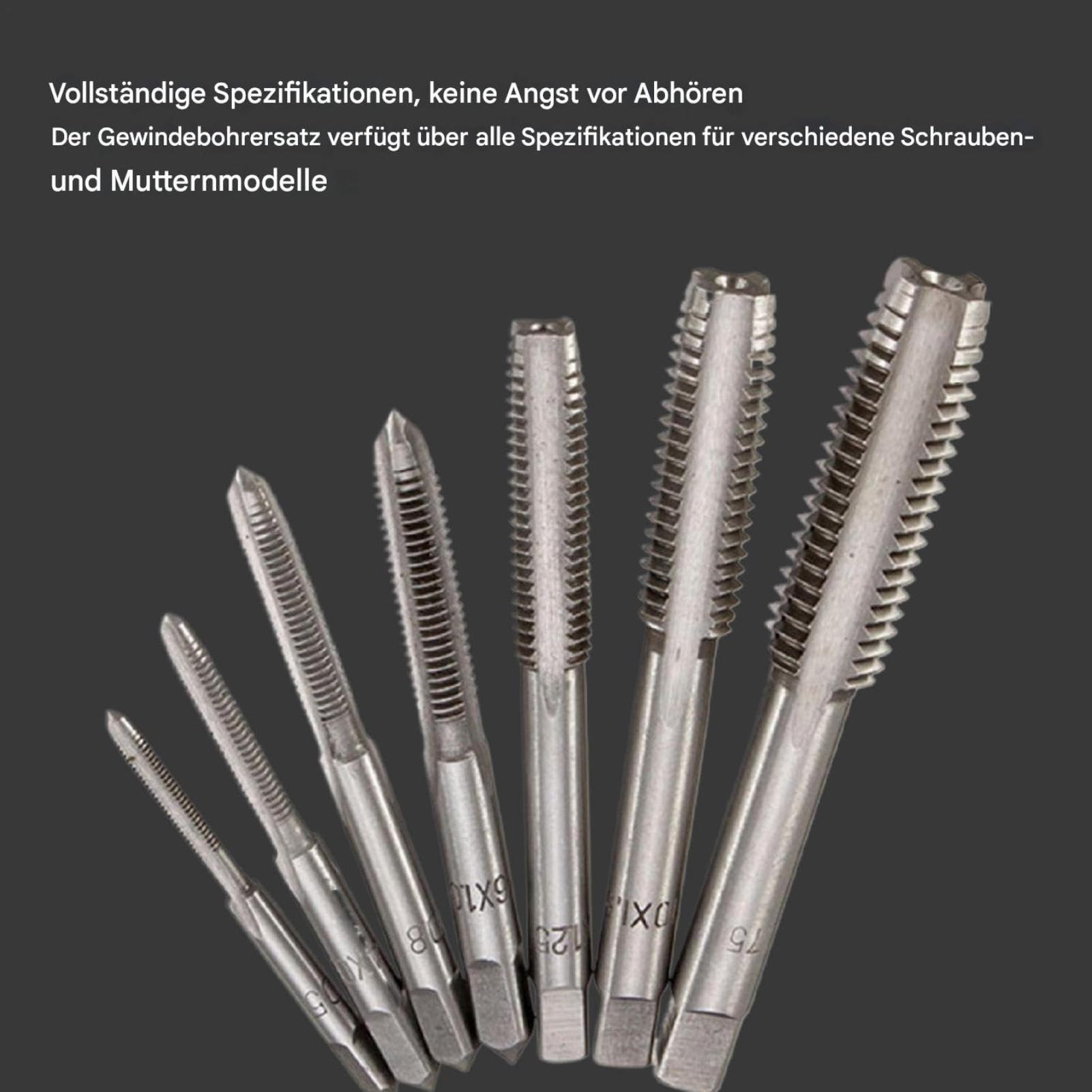 Metrisches Gewindebohrer-Set – Legierter Stahl, 9-teilig | Gewindebohrer Mit Hahngriff | Metrisches Gewindebohrer- Und Schneideisenset | Gewindemacher-Werkzeug Für Profis, Anfänger, Heimanwender, Zum