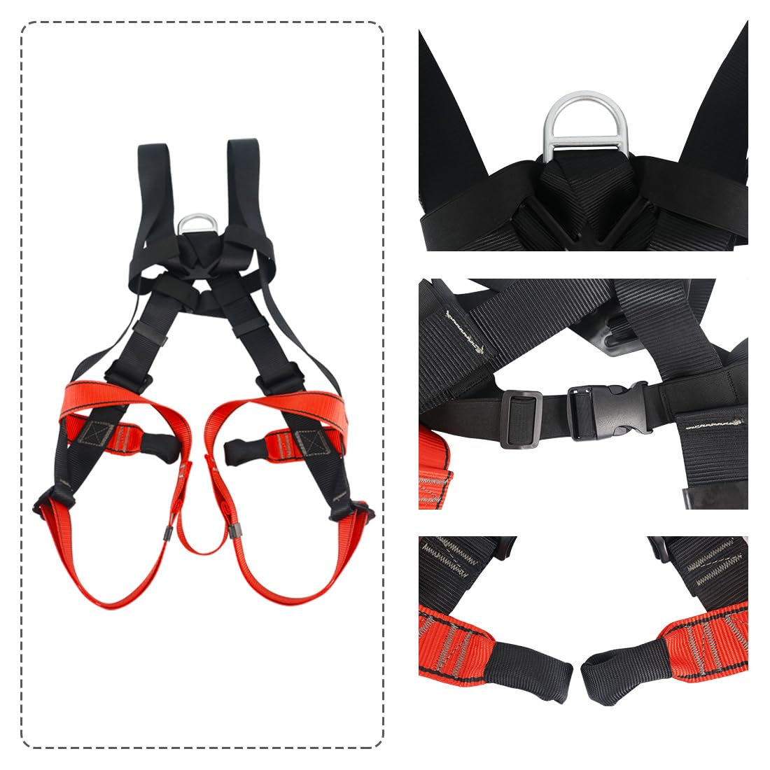NewDoar Imbracatura arrampicata Certificazione CE Arrampicata Attrezzatura Rappelling Full Body Harness Guard Proteggere Rappelling Salvataggio Attrezzature