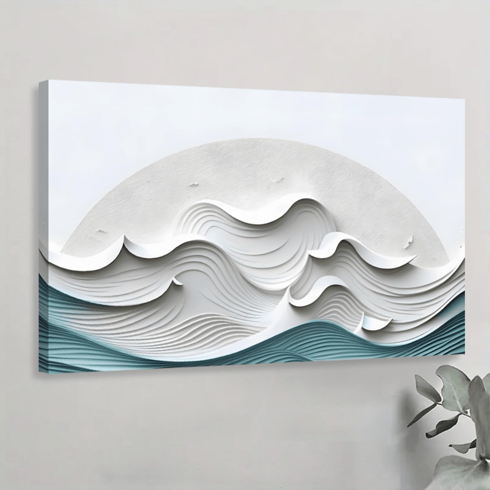 Ocean Waves Canvas Poster Wall Art Prints For Bedroom Living Room Hallway Wall Decor Frame 40x60cm