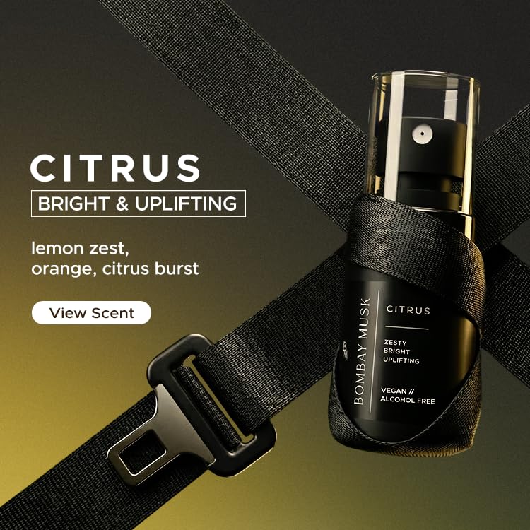 Image of Bombay Musk Citrus Luxury Car Perfume | Long Lasting Car Fragrance & Car Freshener | Alcohol Free & Plant Based | 60+ Days | 200+ Sprays | Perfume for Car