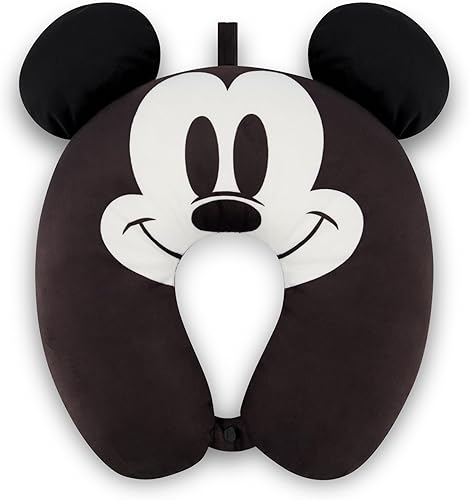 FUL Disney Mickey Mouse - Almohada para el cuello, accesorios de viaje con orejas 3D para avión, automóvil y oficina, cómoda y transpirable, color