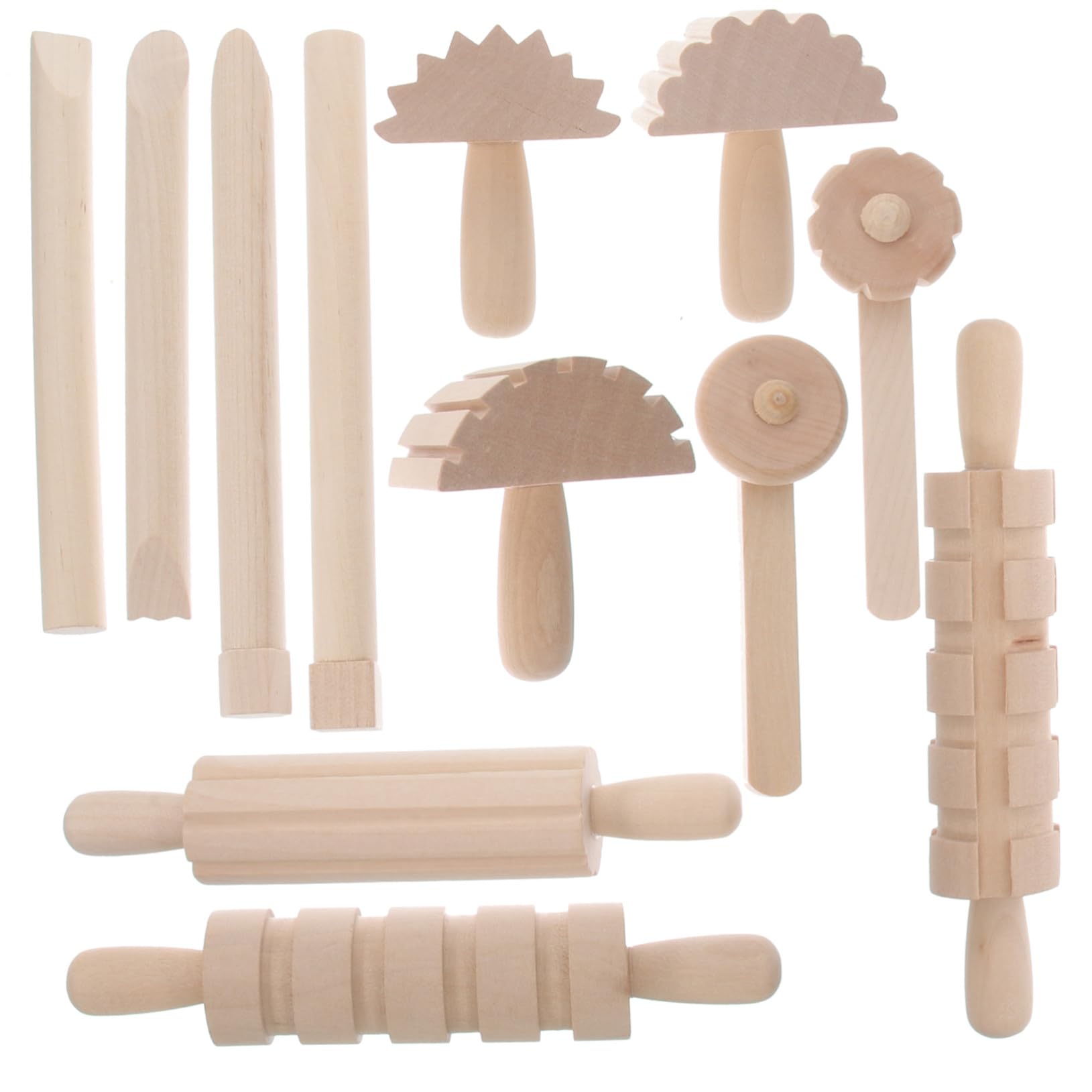 Outil en Bois pour Modelage Garçon et Filles 1 Set , Lot de 12 de Pièces