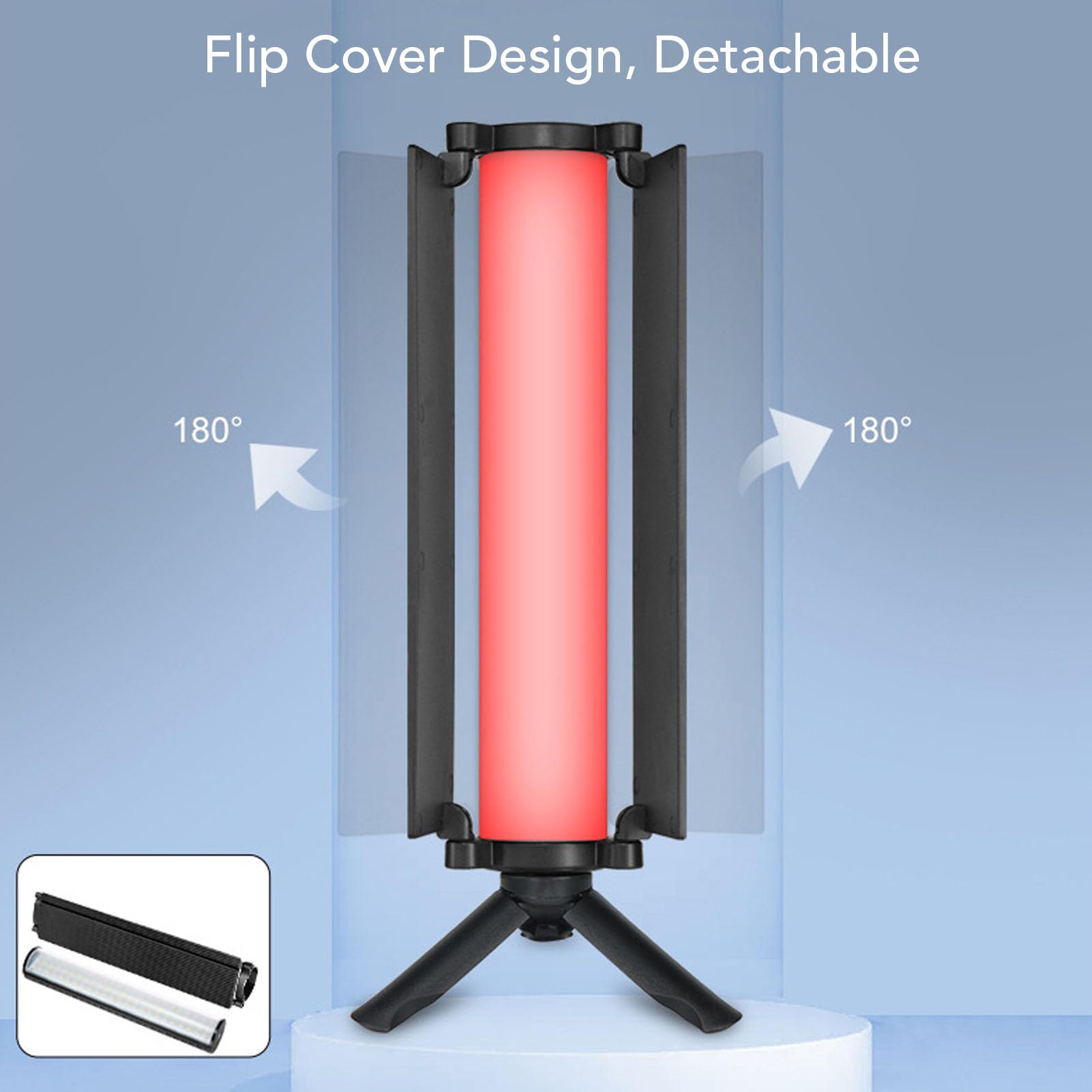 Bacchetta Luminosa Video RGB con Treppiede, Illuminazione Fotografica a LED Colorata da 15 W con estremità Magnetiche, Temperatura di Colore Regolabile