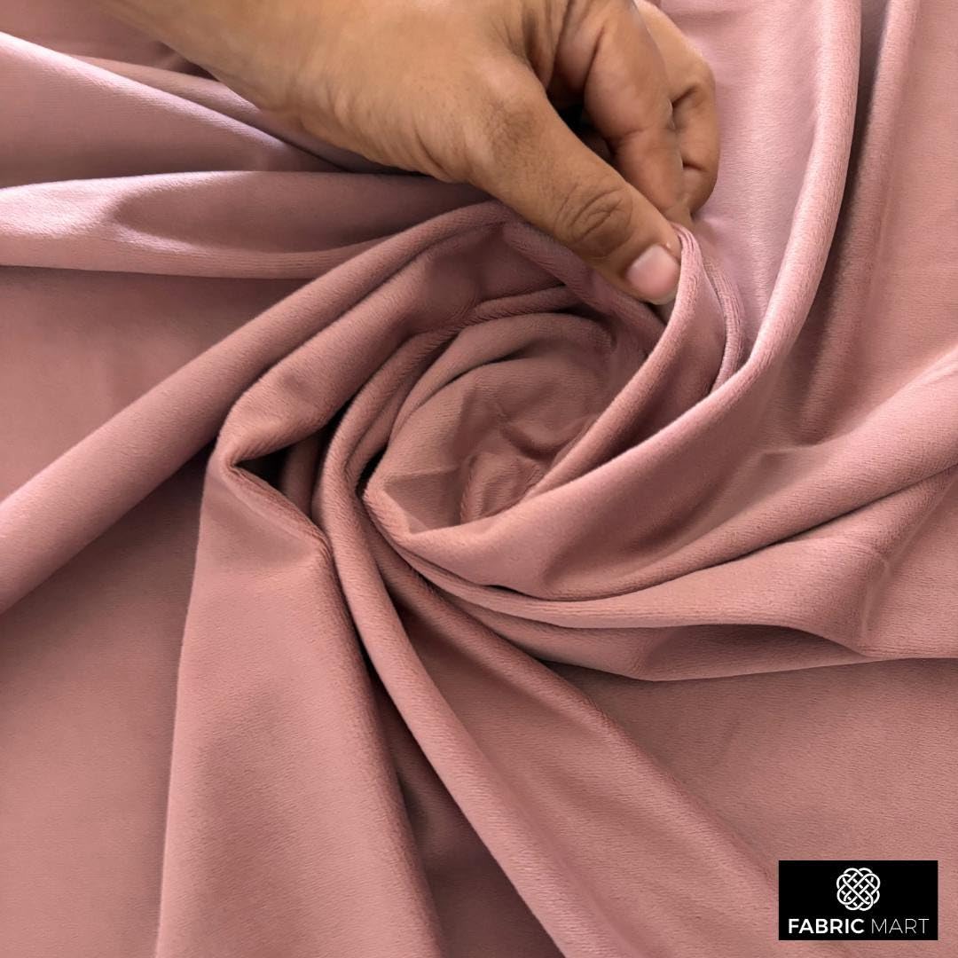 Fabric Mart Direct Rosa ruborizado Tela por Metro, 137 cm o 54 pulgadas Ancho Rosa Terciopelo Tela, 1 medidor continuo Terciopelo de felpa de alta calidad Tela, Telas Para Tapizar, Cortinas Cojines